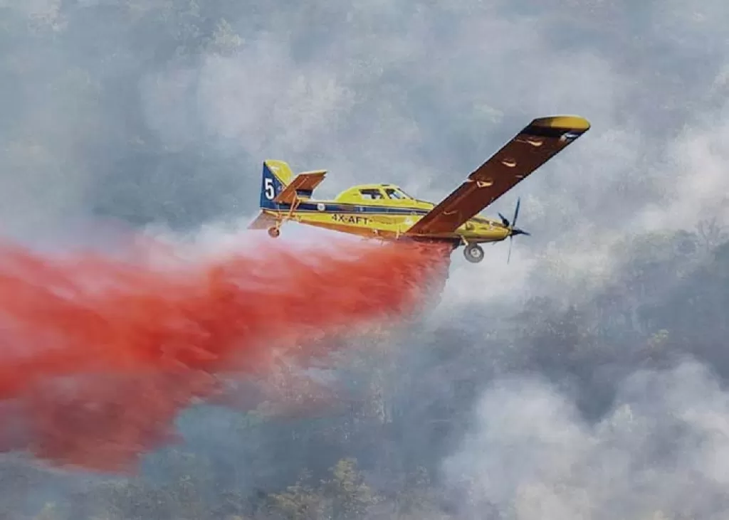 Aerial Fire Fighting jet flying