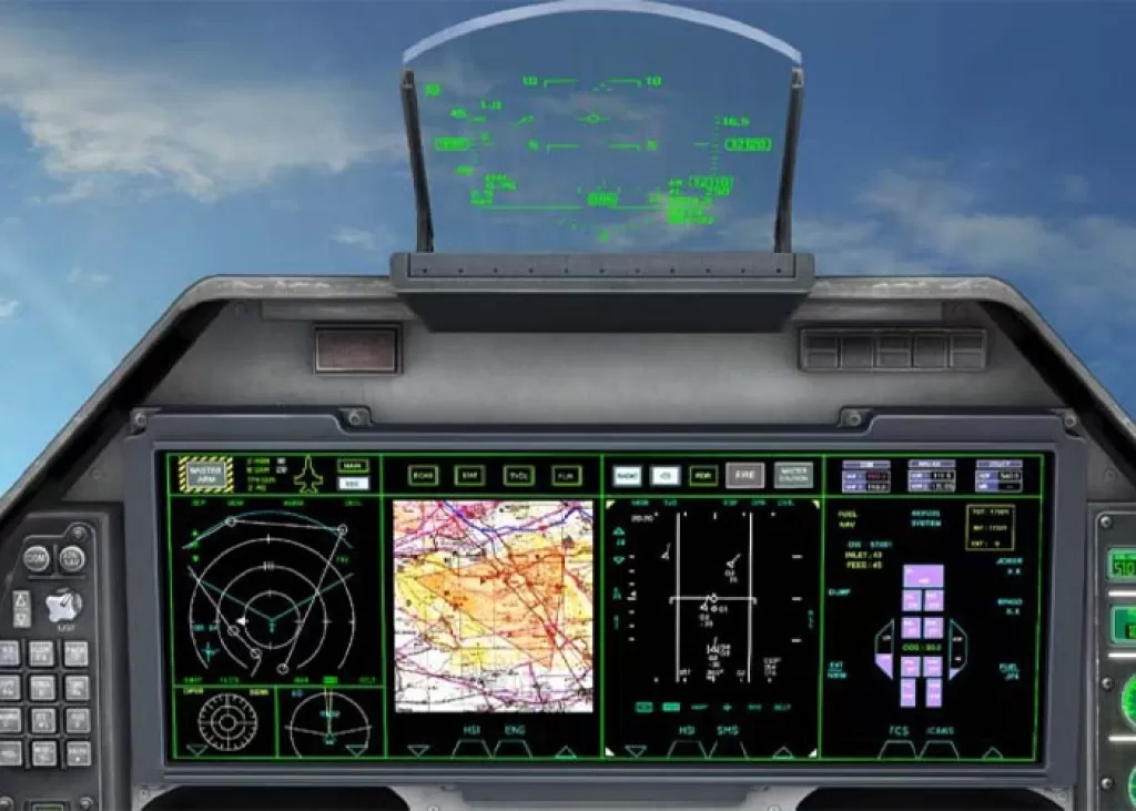 View of HUD in Helicopter
